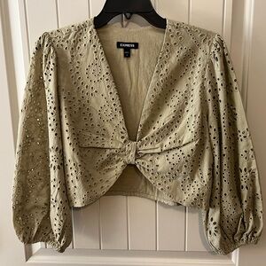 Express tan cropped top